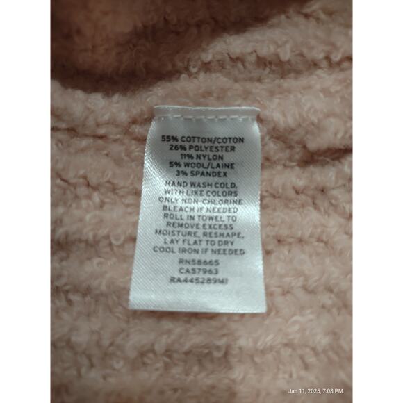 RACHEL PANCELL Pink Knubby Sweater Size S Long Sleeves Turtleneck Soft Feminine - Picture 6 of 6